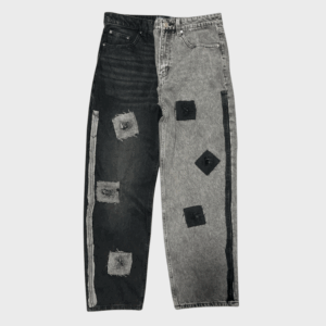COLORBLOCKED DISTRESSED JEANS